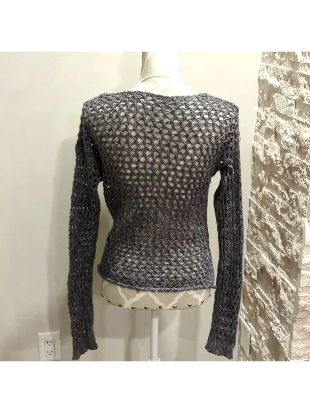 Hollister grey knit neck sweater